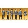 Railroad Personnel -- German Federal Railway pkg(6), HO, Preiser Kg 10011