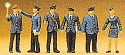 Railroad Personnel -- German Federal Railway pkg(6), HO, Preiser Kg 10011