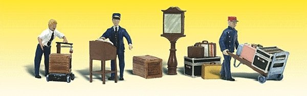 Scenic Accents(R) -- Depot Workers & Accessories pkg(3), N, Woodland Scenics 2211