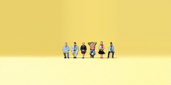 Passengers -- Seated Passengers pkg(6), N, Preiser Kg 79213