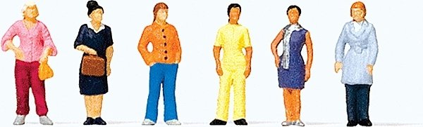 Pedestrians -- Standing Women pkg(6), N, Preiser Kg 79222