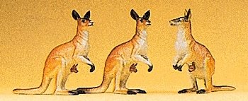 Animals -- Kangaroos pkg(3), HO, Preiser Kg 20392