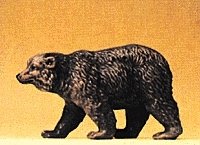Wild Animal Figures, 1/24 - 1/25 Scale -- Brown Bear Walking, 1/25, Preiser Kg 47516