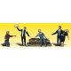 Scenic Accents(R) Figures -- Graveside Service (5 Figures & Coffin), N, Woodland Scenics 2127