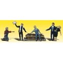 Scenic Accents(R) Figures -- Graveside Service (5 Figures & Coffin), N, Woodland Scenics 2127
