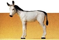 Domestic Animal Figures, 1/24 - 1/25 Scale -- Standing Donkey, 1/25, Preiser Kg 47040