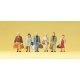 Pedestrians -- Walking Railway Travellers pkg(6), HO, Preiser Kg 14070