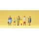 Pedestrians -- Passers-By Wearing Coats pkg(6), HO, Preiser Kg 14069