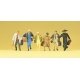Pedestrians -- Travellers Hurrying pkg(6), HO, Preiser Kg 14068