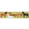Animals -- Horses pkg(5), HO, Preiser Kg 14150