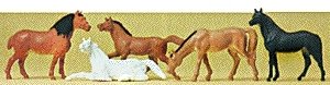 Animals -- Horses pkg(5), HO, Preiser Kg 14150