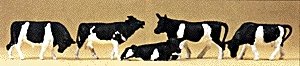 Animals -- Cows - Colors may vary, black/white, brown/white., HO, Preiser Kg 14155