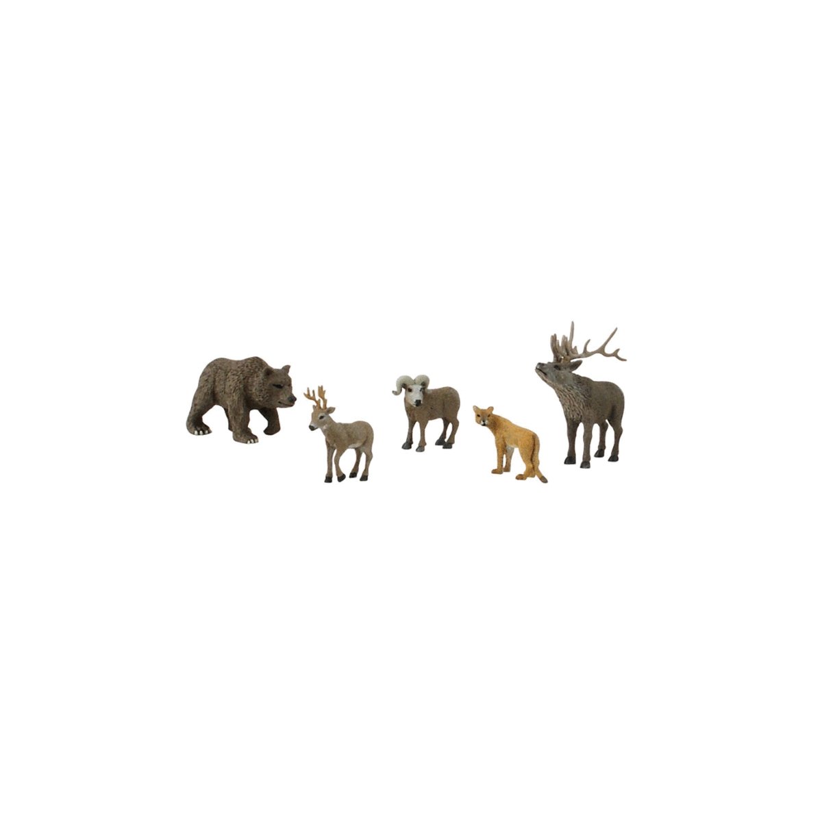 North American Wildlife Figures - Scene-A-Rama(R) -- pkg(5), All Scales, Woodland Scenics 4449