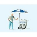 Ice Cream Vendor w/Cart Individual Figure, HO, Preiser Kg 29116