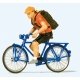 Bicycle Courier -- With Bicycle, HO, Preiser Kg 28175