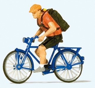 Bicycle Courier -- With Bicycle, HO, Preiser Kg 28175