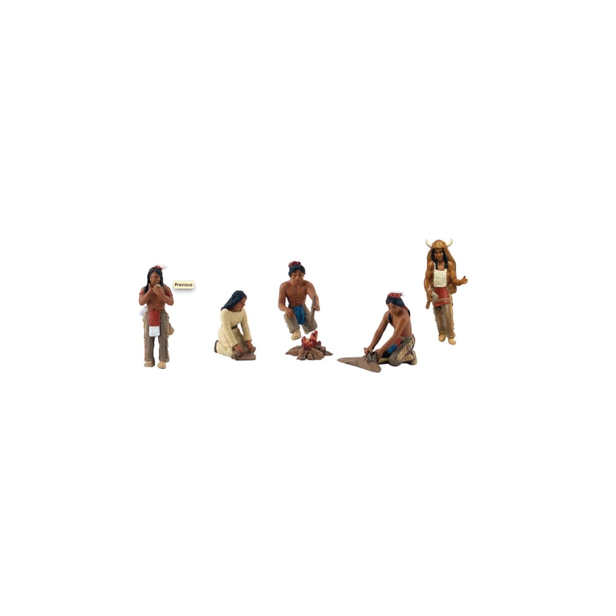 Native Americans Figures - Scene-A-Rama(R) -- pkg(5), All Scales, Woodland Scenics 4443