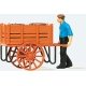 Individual Figure -- Worker Pushing Handcart with Load of Barrels, HO, Preiser Kg 28131