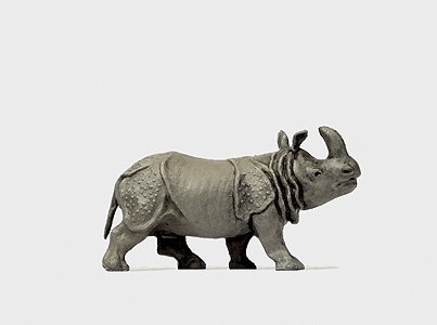 Animal -- Indian Rhinoceros 1, HO, Preiser Kg 29501