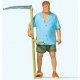 Farmer w/Scythe - Individual Figure, HO, Preiser Kg 28217
