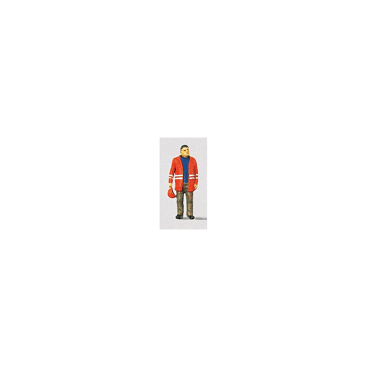 Individual Figure - Railway Personel -- Modern Switchman w/Safety Jacket - Hat Off, HO, Preiser Kg 28010