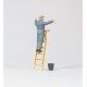 Individual Figure - Railroad Personnel -- Passenger Car Window Washer w/Ladder, HO, Preiser Kg 28048