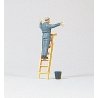 Individual Figure - Railroad Personnel -- Passenger Car Window Washer w/Ladder, HO, Preiser Kg 28048