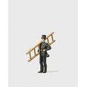 Individual Figures, Working People -- Chimney Sweep w/Ladder, HO, Preiser Kg 28080