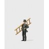Individual Figures, Working People -- Chimney Sweep w/Ladder, HO, Preiser Kg 28080