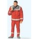 Paramedic Individual Figure -- Red Uniform, HO, Preiser Kg 28240