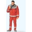 Paramedic Individual Figure -- Red Uniform, HO, Preiser Kg 28240