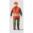 Individual Figure - Railway Personel -- Modern Switchman w/Safety Vest, HO, Preiser Kg 28008