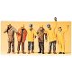 1/50 Scale Figures -- Modern Workmen w/Outdoor Clothing pkg(6), 1/50, Preiser Kg 68214