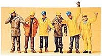 1/50 Scale Figures -- Modern Workmen w/Outdoor Clothing pkg(6), 1/50, Preiser Kg 68214