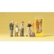 Pedestians -- Waiting Persons At The Telephone Booth (5 Figures, 1 Phone Booth), HO, Preiser Kg 10523