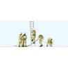 Modern Firemen Working with Accessories -- Beige Uniforms pkg(5), HO, Preiser Kg 10771