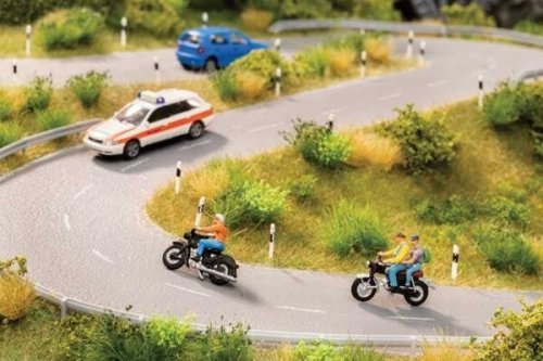 Motorcycle Riders w/Sound Module, Speaker & Figures -- 2 Bikes, 3 Riders, HO, Noch Gmbh & Co 12844