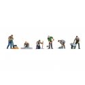 Working People -- Road Workers with Accessories pkg(6), HO, Noch Gmbh & Co 15112