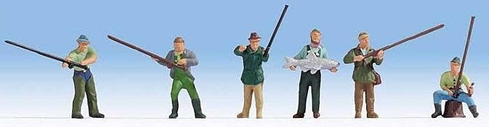 Recreation & Sports -- Angler Fishermen pkg(6), HO, Noch Gmbh & Co 15892