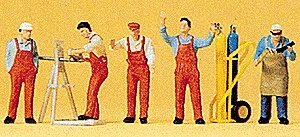 People Working -- Craftsmen pkg(5), HO, Preiser Kg 10243
