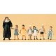 Pedestrians -- Nun w/Small Children, HO, Preiser Kg 10401