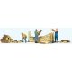 Stacking Firewood -- 3 People & Accessories, HO, Preiser Kg 10707