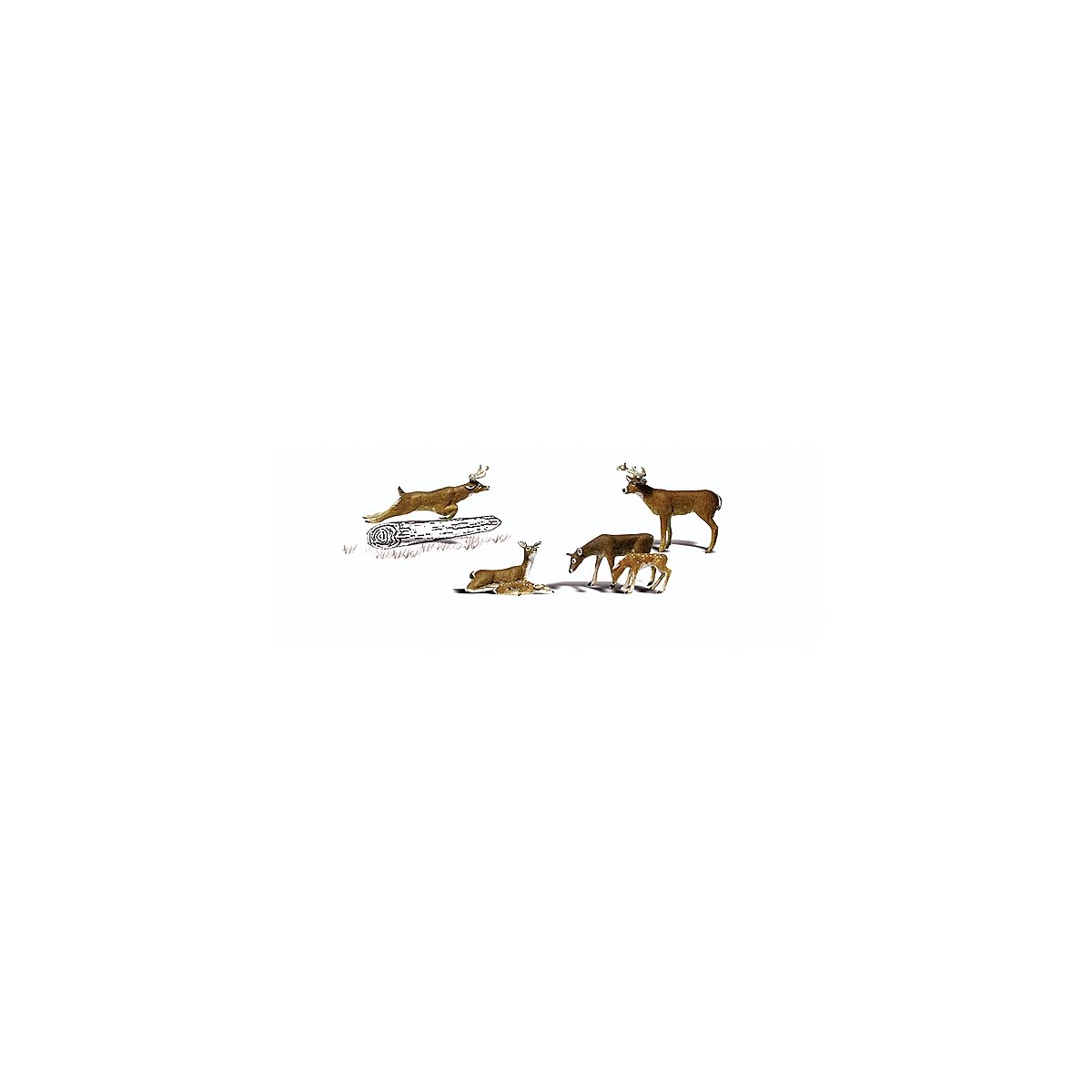 Scenic Accents(R) -- White-Tail Deer pkg(6), O, Woodland Scenics 2738