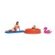 Wading - Kids′ Pool - Action Set -- Pool, 2 Figures, Inflatable Toy, HO, Busch Gmbh & Co Kg 7862