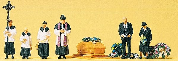 Pedestrians -- Catholic Funeral, N, Preiser Kg 79194
