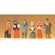 1900s Figures -- Passers-By Wearing Winter Clothes pkg(6), HO, Preiser Kg 12197