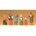 1900s Figures -- Passers-By Wearing Winter Clothes pkg(6), HO, Preiser Kg 12197