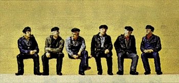 Working People -- Sitting Industrial Workers pkg(6), HO, Preiser Kg 10351