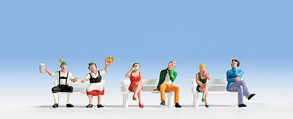 Seated People -- Set 4 pkg(6), HO, Noch Gmbh & Co 15536