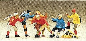 Sports & Recreation -- Mountain Climbers pkg(6), HO, Preiser Kg 10190
